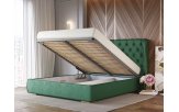 Кровать деревянная в мягкой оббивке Амстердам с подъемным механизмом ТМ Лев